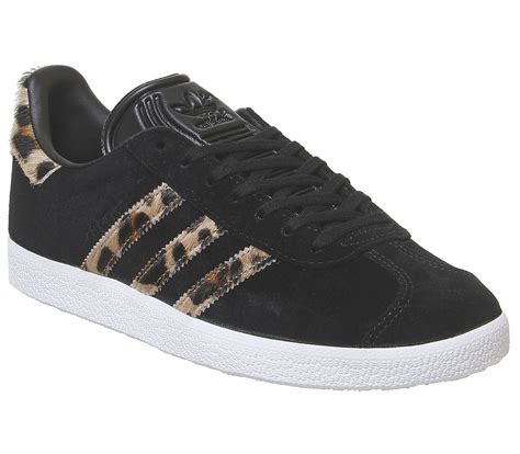 adidas gazelle black leopard shoes.